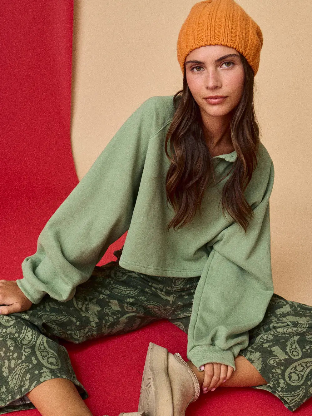 Cropped Collared Pullover