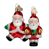 Glass Santa Ornaments