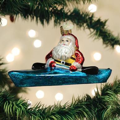 Glass Santa Ornaments