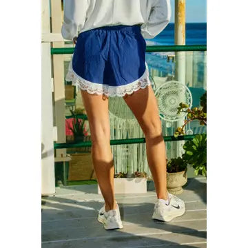 Lace-Trim Contrast Shorts