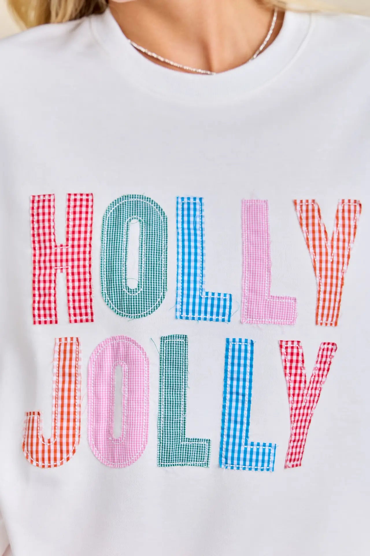 Holly Jolly Patchwork Crewneck