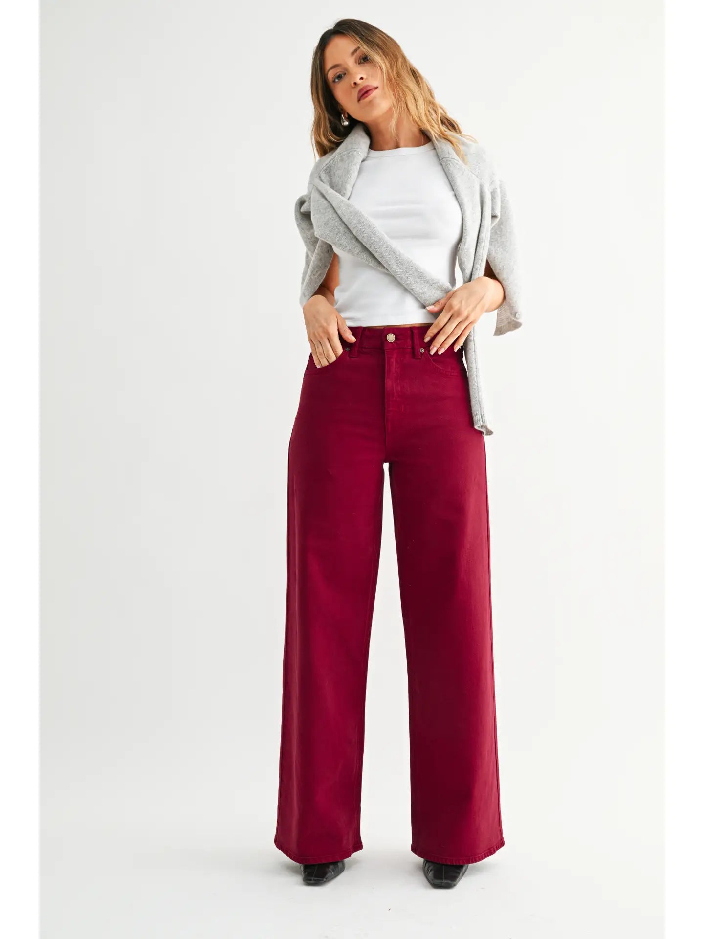 Cherry Palazzo Wide Leg Jeans