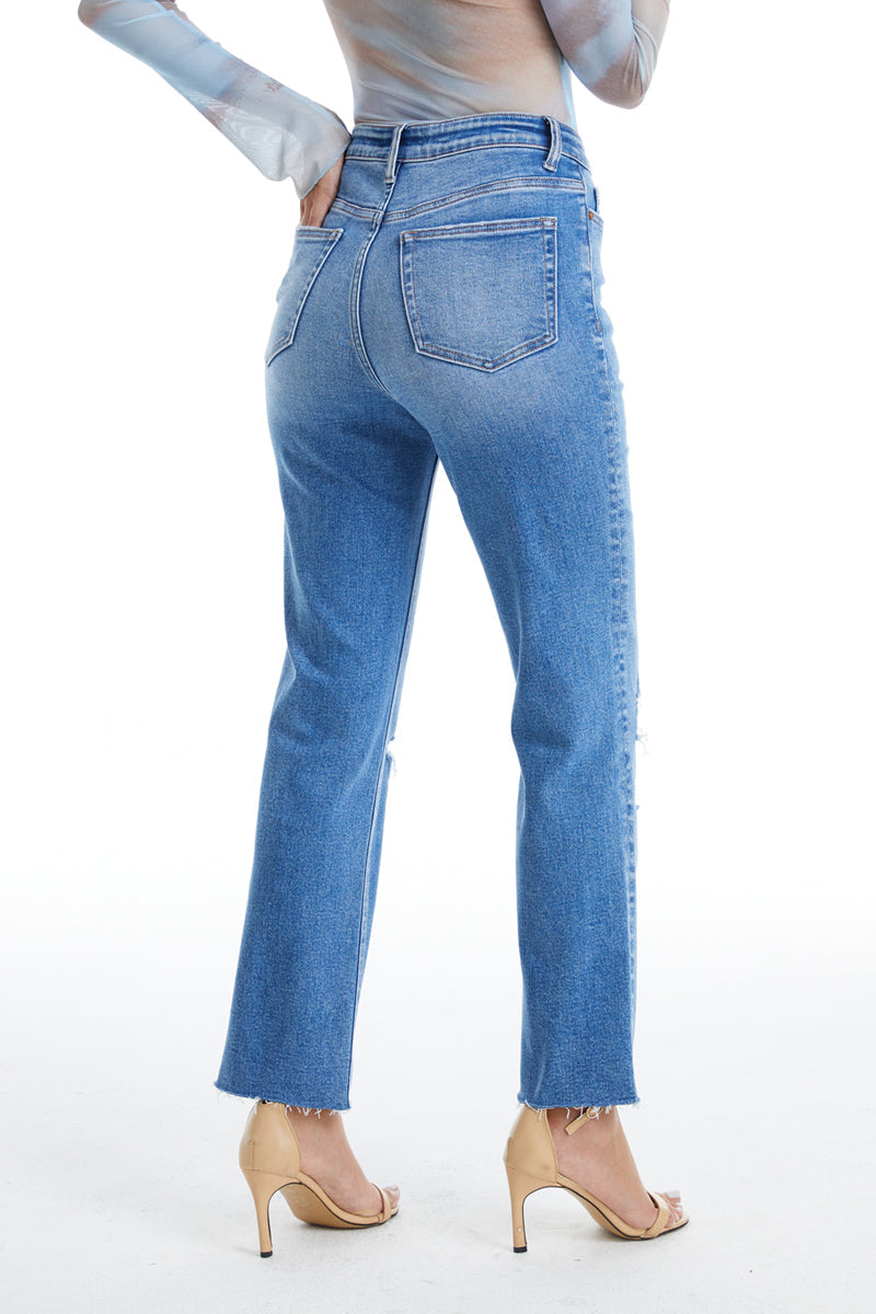 High Rise Slim Straight Jeans