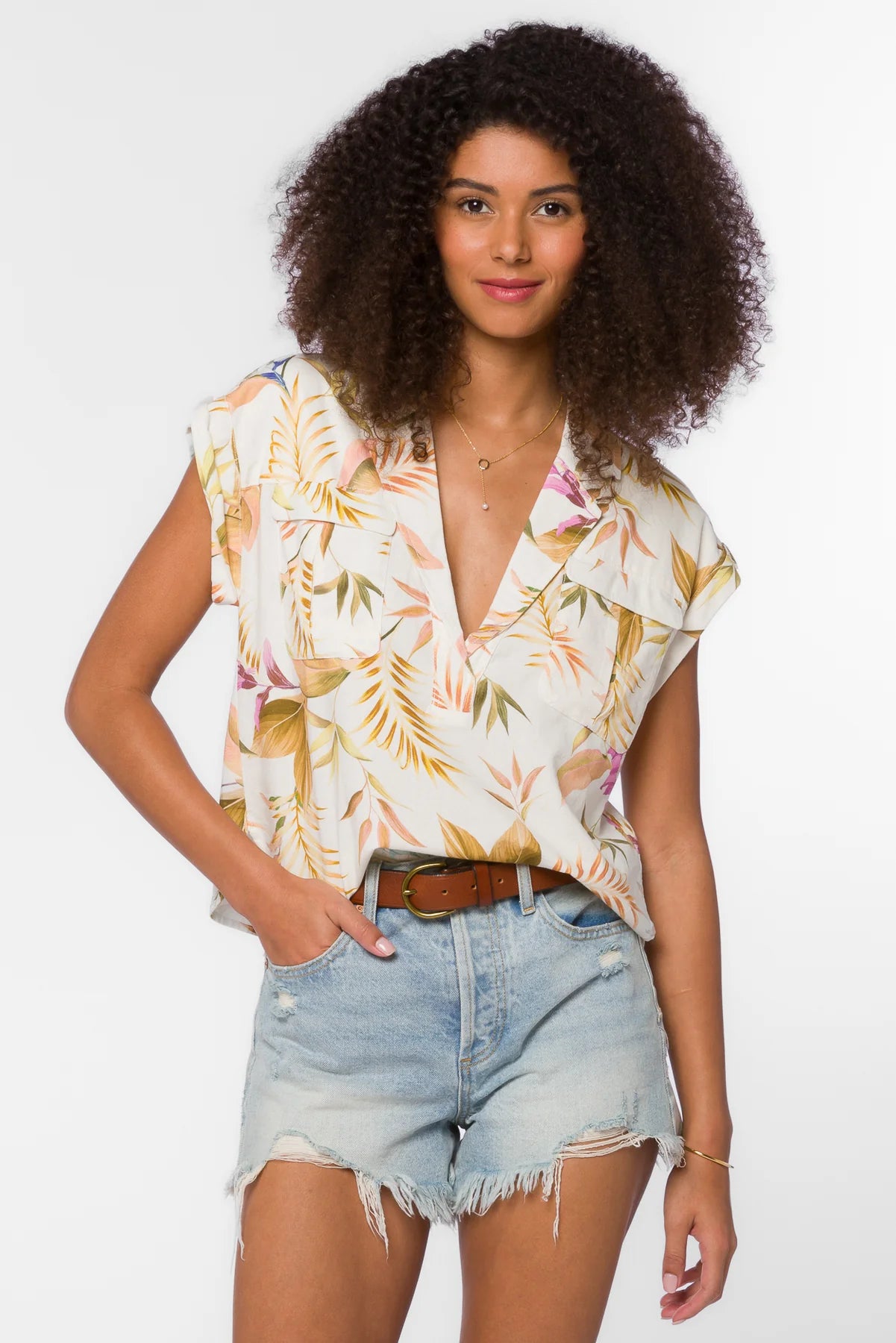 Gavin Short Cuffed Sleeve Top