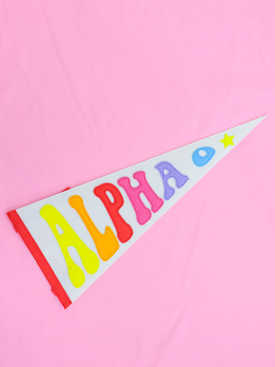 Greek Rainbow Pennant Flag