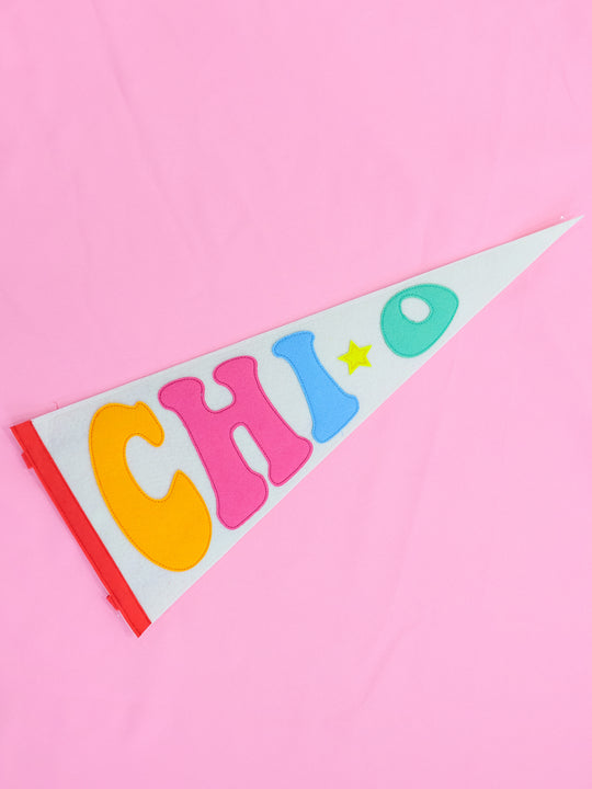 Greek Rainbow Pennant Flag
