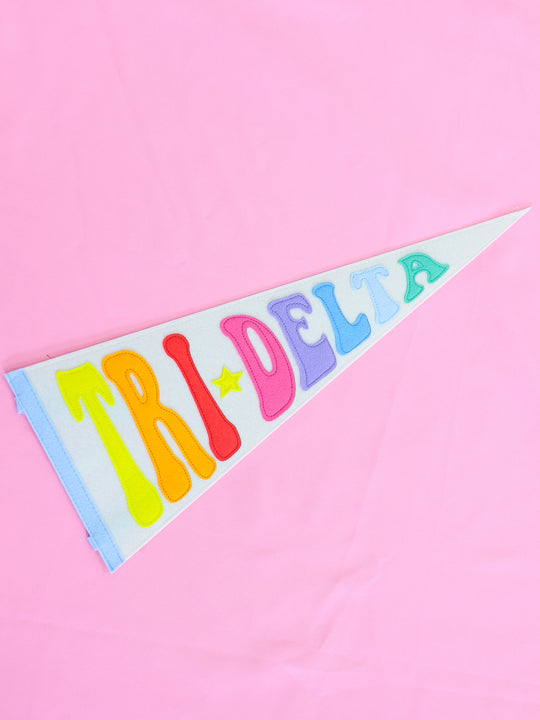 Greek Rainbow Pennant Flag