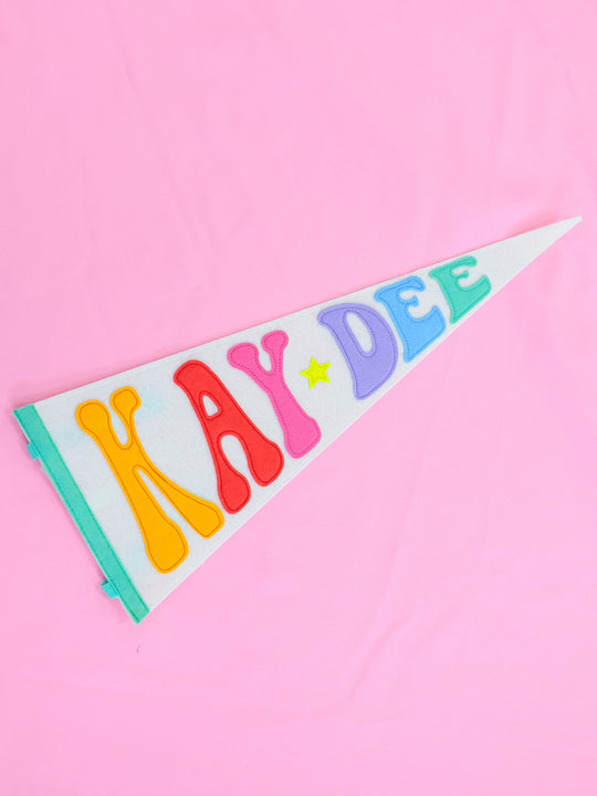 Greek Rainbow Pennant Flag