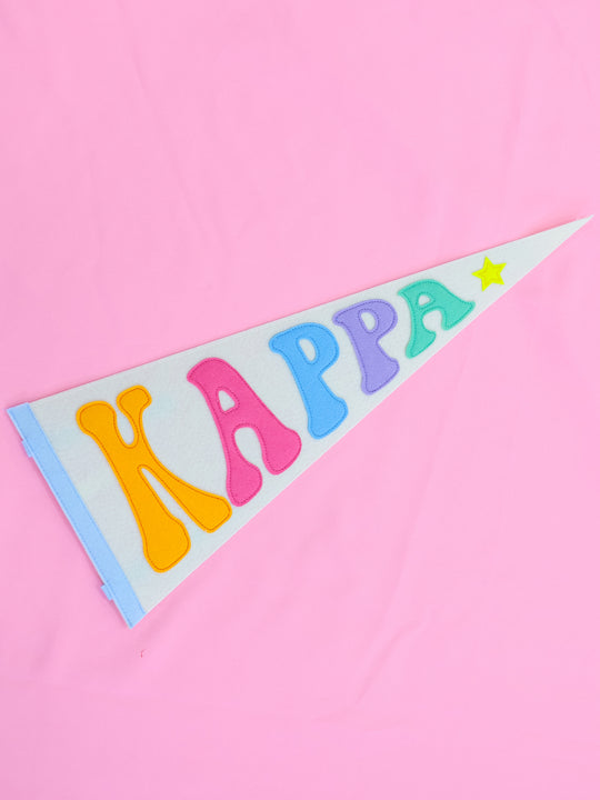 Greek Rainbow Pennant Flag