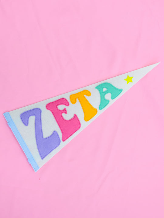 Greek Rainbow Pennant Flag