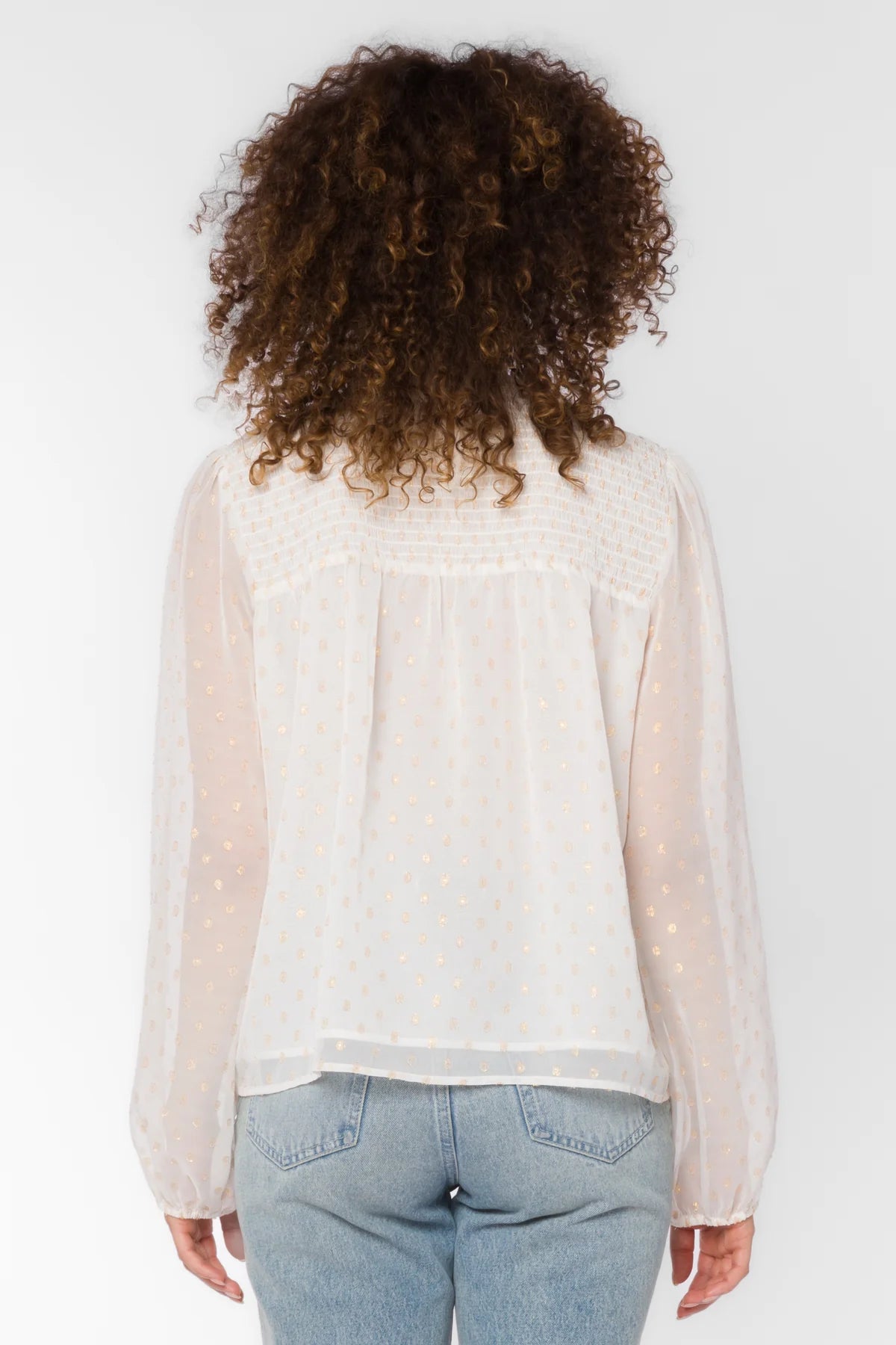 Nenne Long Sleeve Gold Dot Top