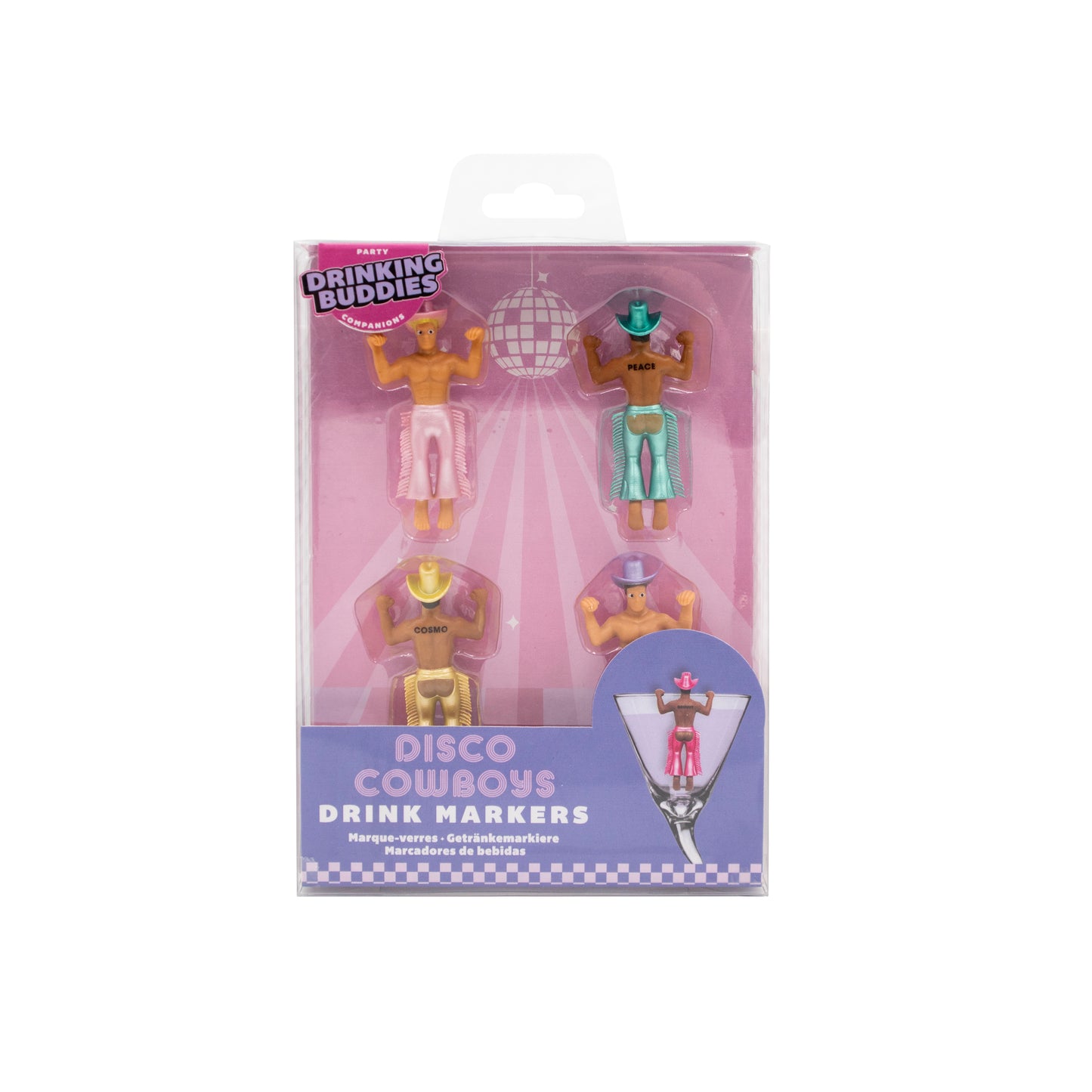 DISCO COWBOY DRINK MARKERS-4 PACK