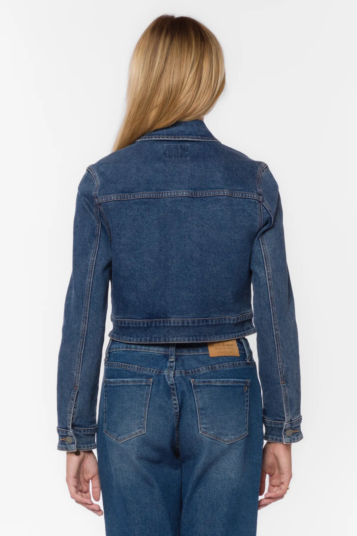 Nyre Long Sleeve Crop Denim Top