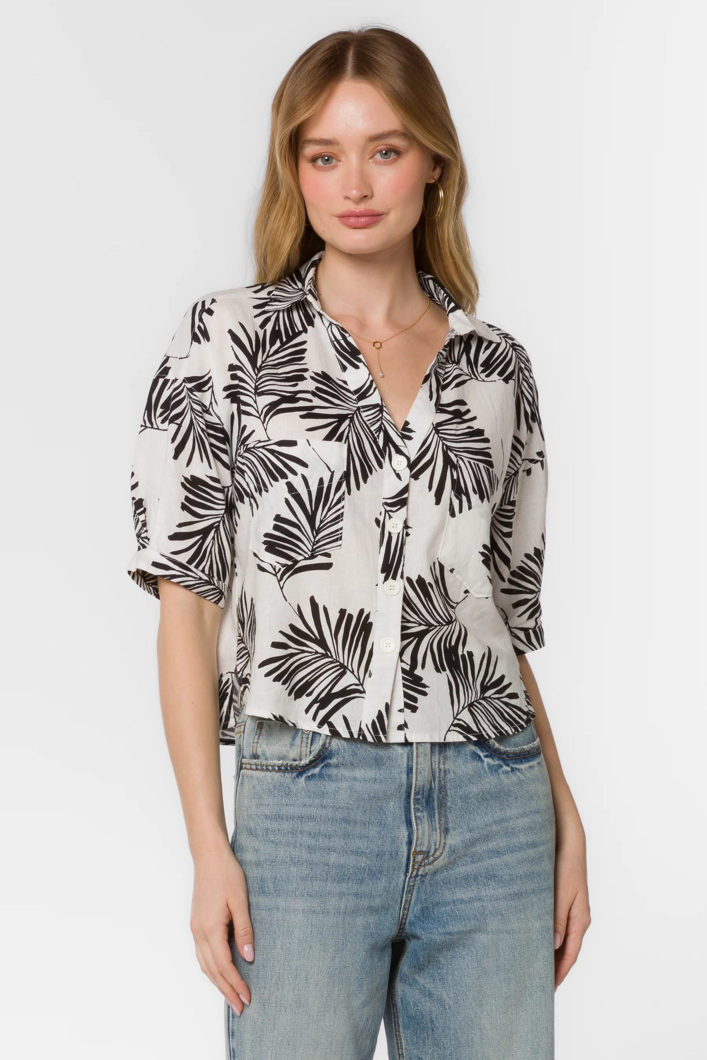 Shaymarie Short Sleeve Print Top