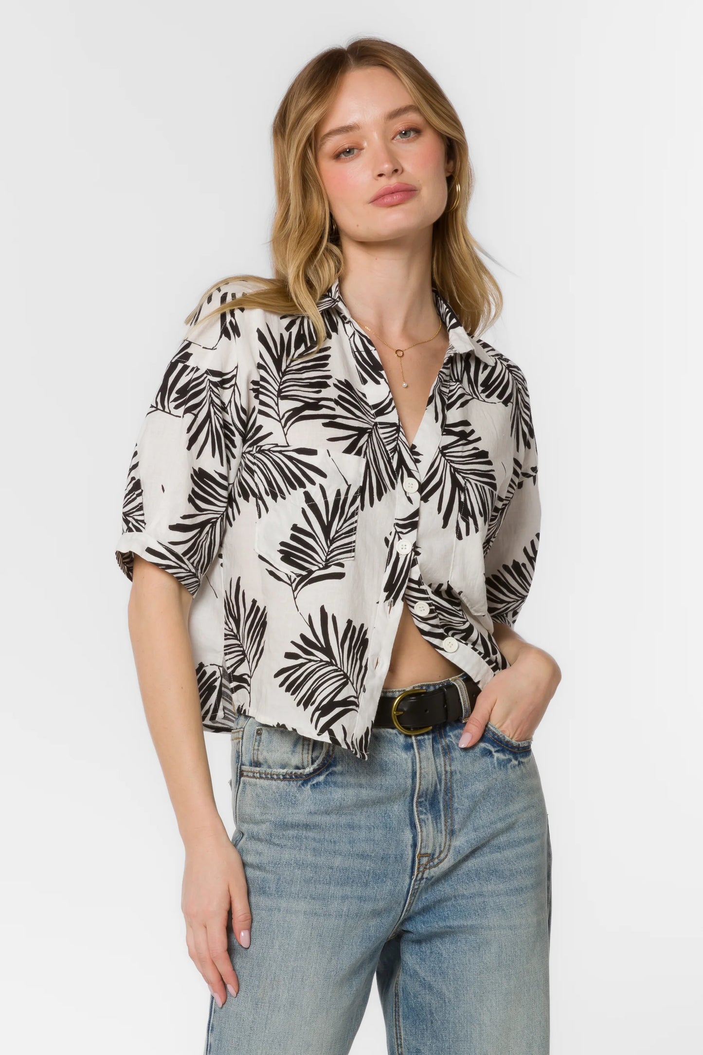 Shaymarie Short Sleeve Print Top