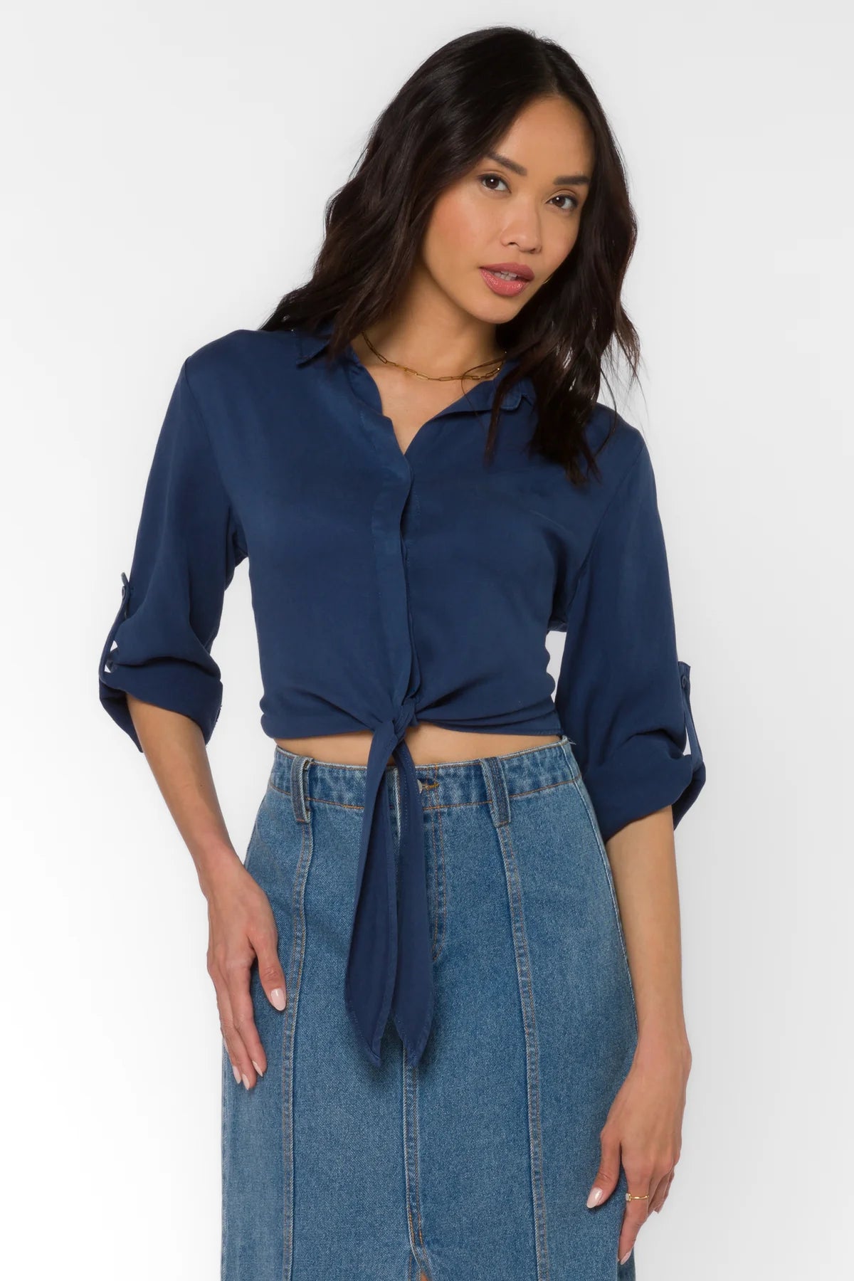 Solange Roll Tab Sleeve Top