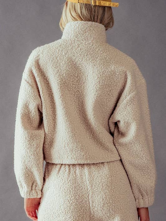 Quarter Zip Teddy Fleece Sweatshirt