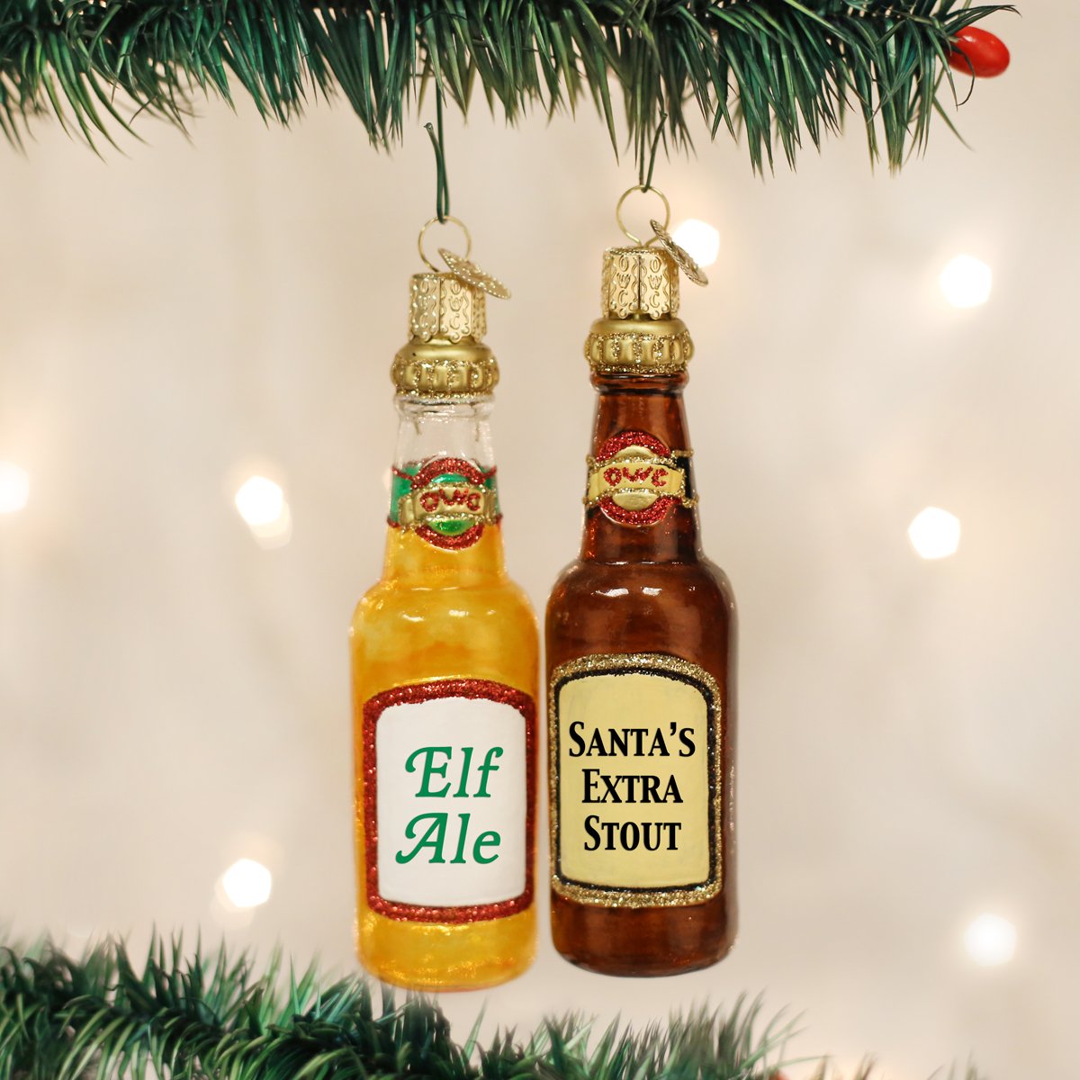Boozy Glass Christmas Ornaments