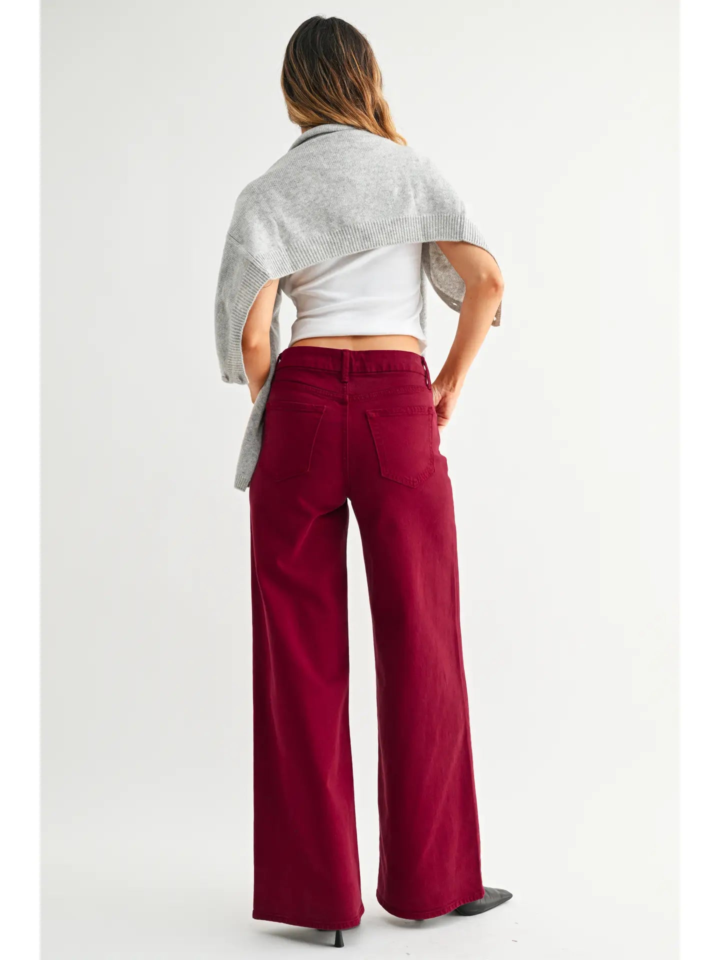 Cherry Palazzo Wide Leg Jeans