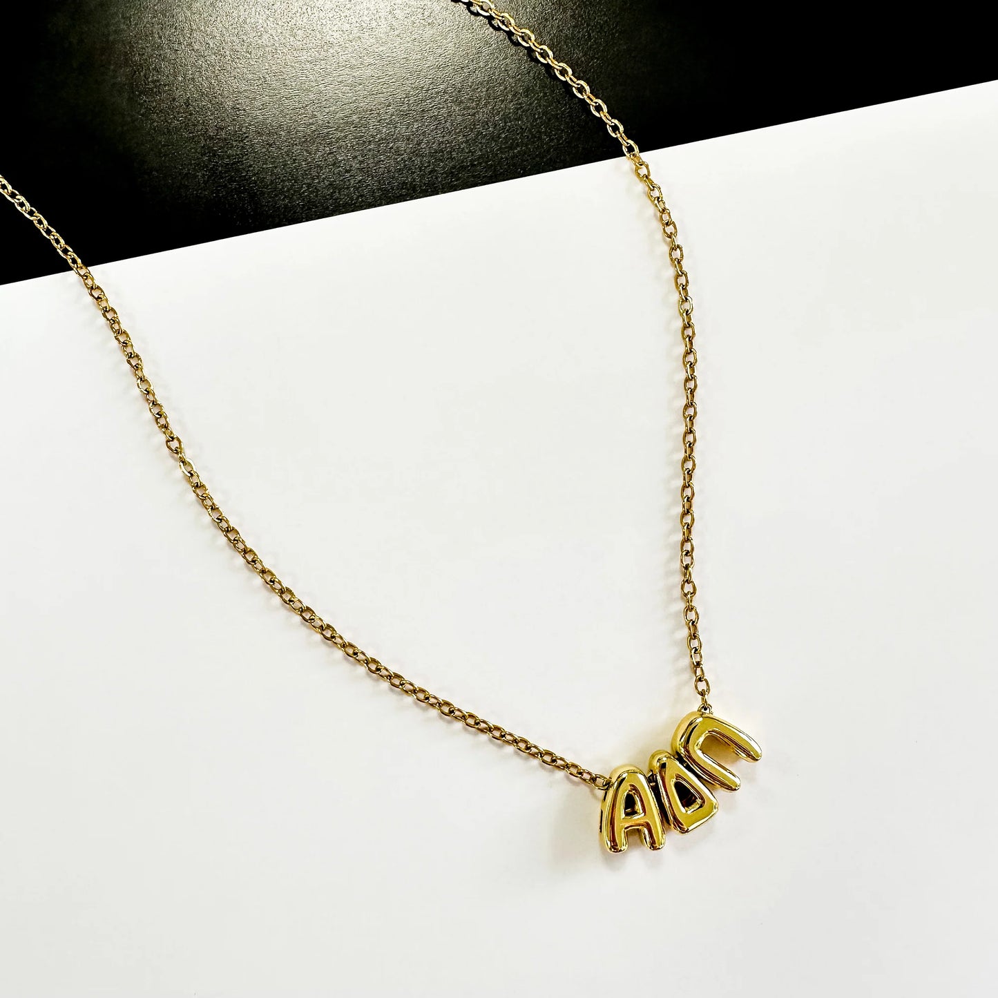 Greek Bubble Letter Necklace