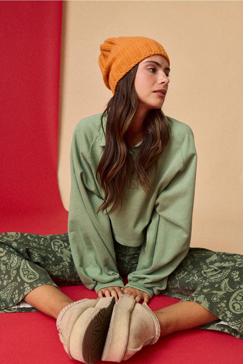 Cropped Collared Pullover