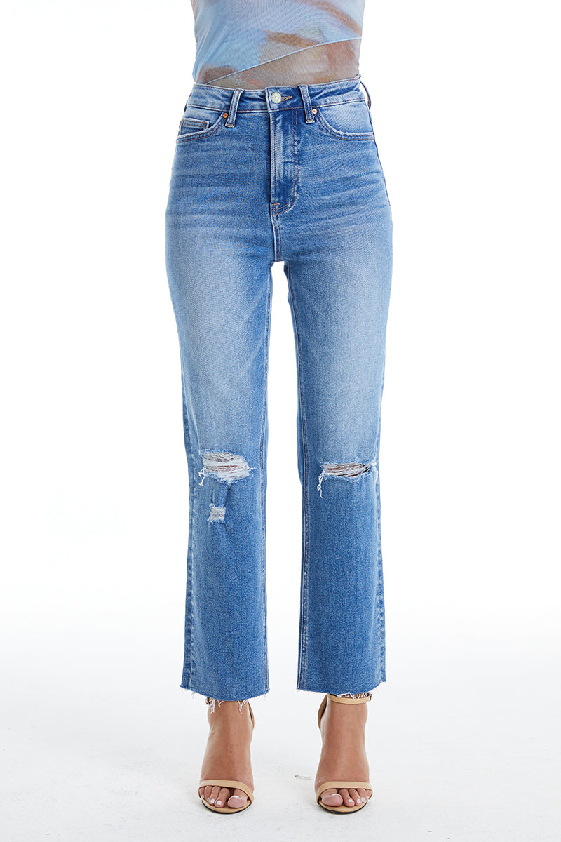 High Rise Slim Straight Jeans