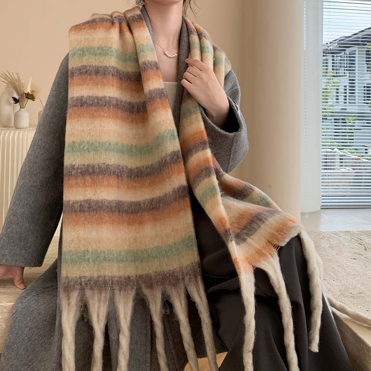 Plush Multi. Stripes Scarf