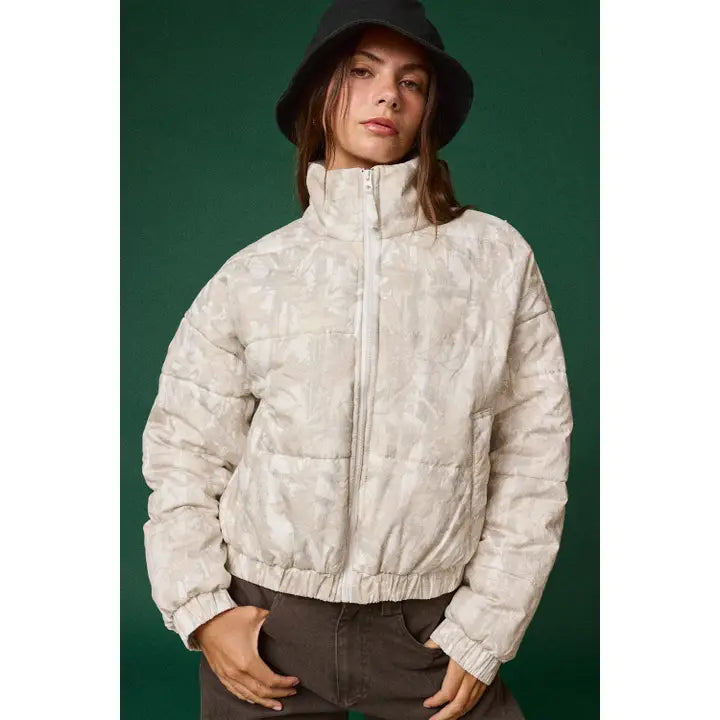 Camo Quilted Puffer Jacket