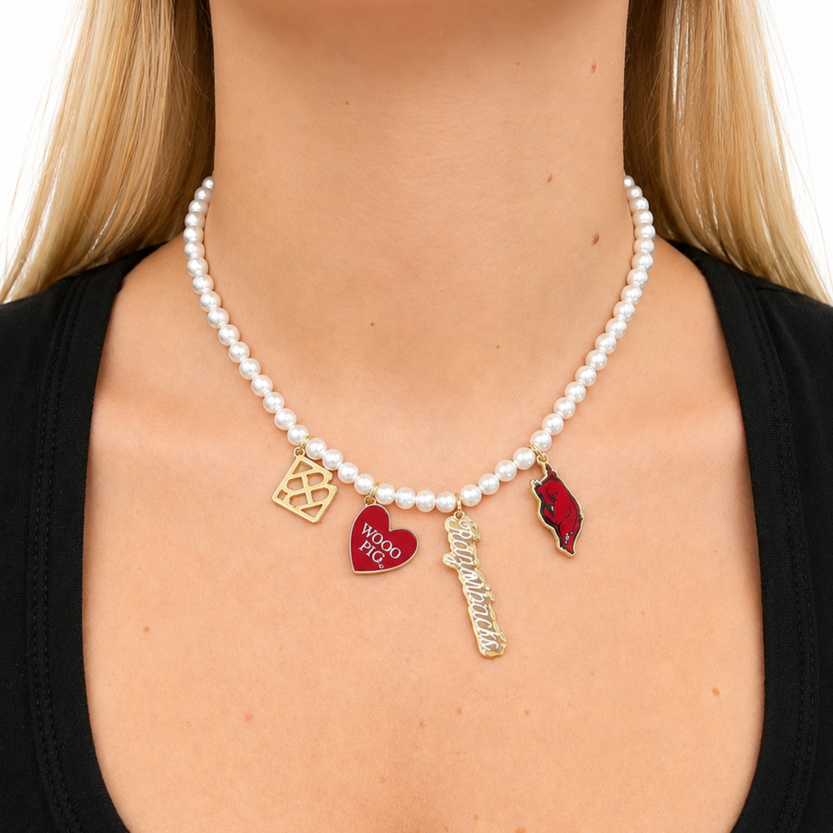 Arkansas Pearl Charm Necklace