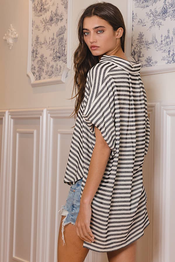 Oversized Stripe Shirt Top