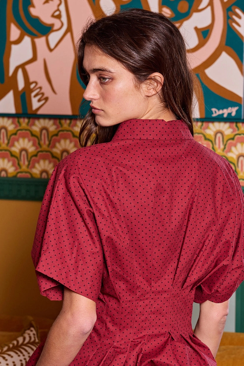Poplin Peplum Blouse