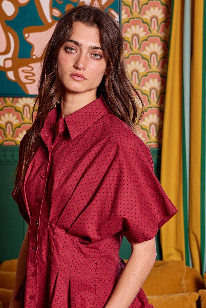 Poplin Peplum Blouse