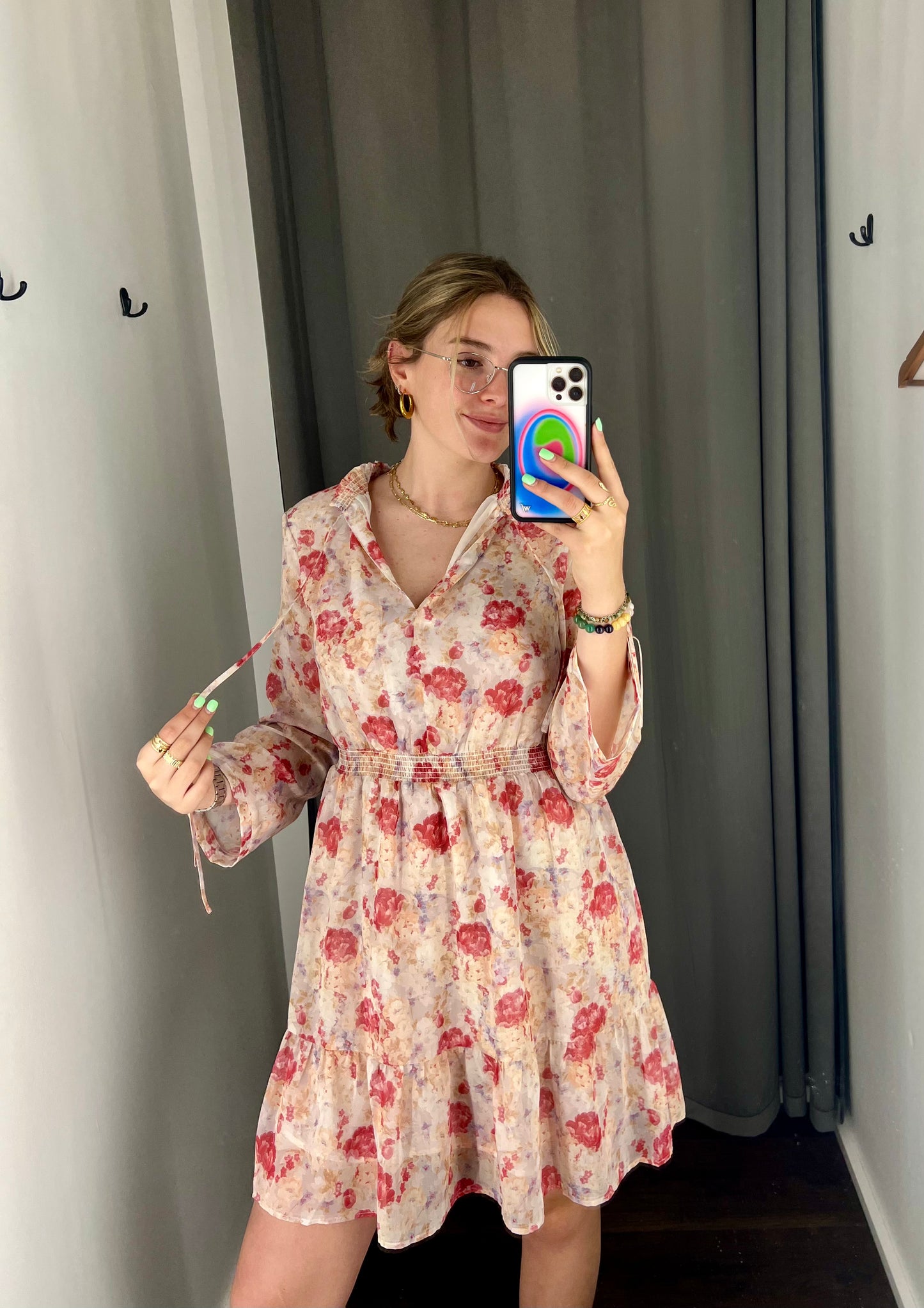 Elizabeth Blooming Floral 7/8 Sleeve Dress