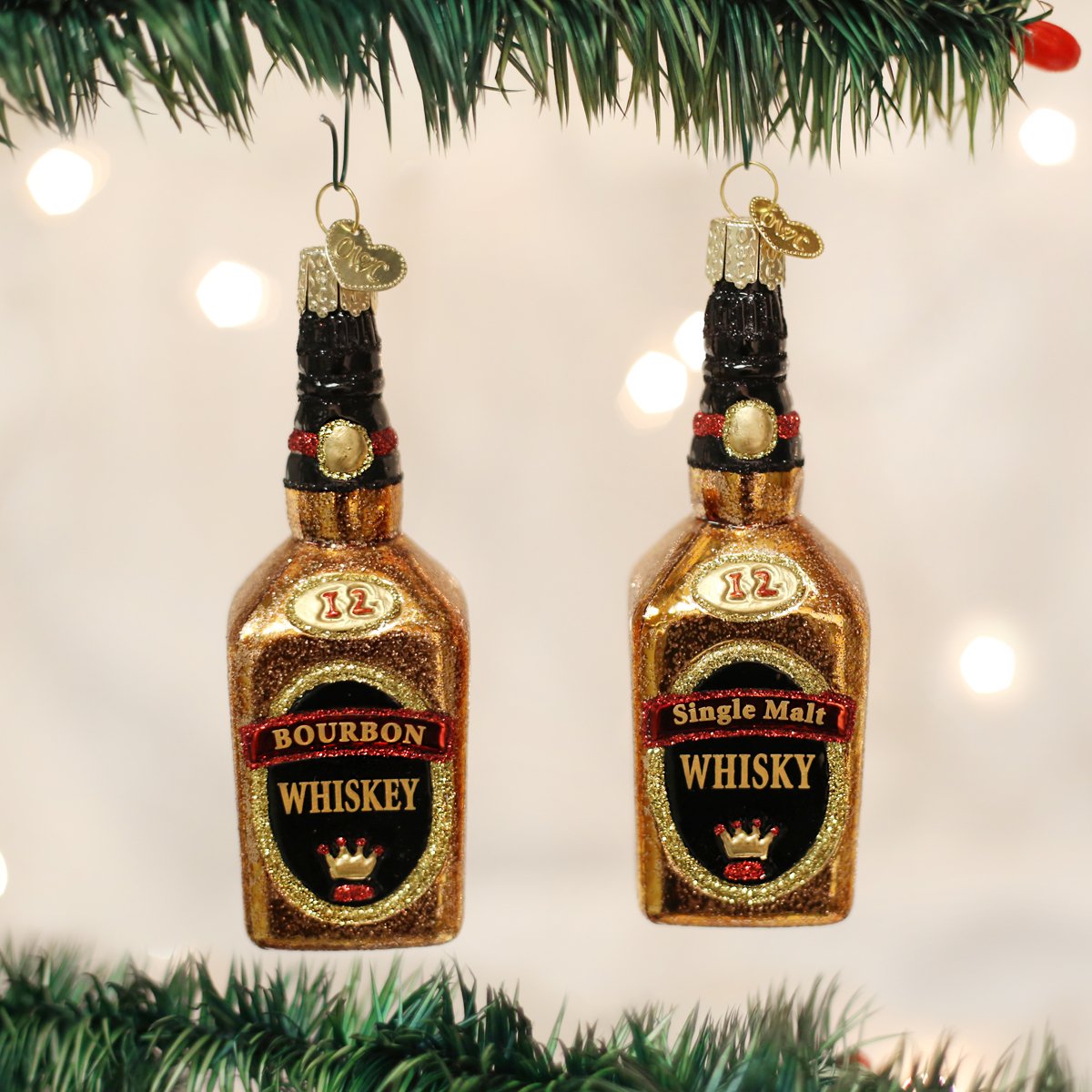 Boozy Glass Christmas Ornaments