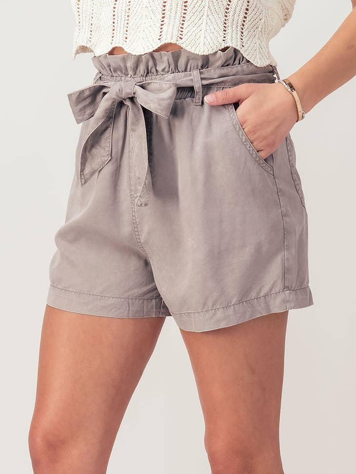 High Waist Belted Shorts
