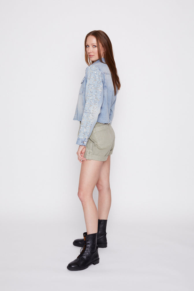 Ditsy Cut Off Jacket