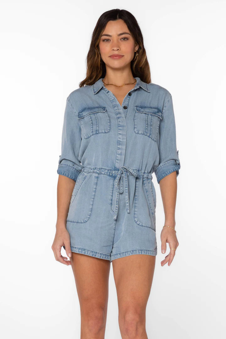 Luba Roll Tab Sleeve Romper