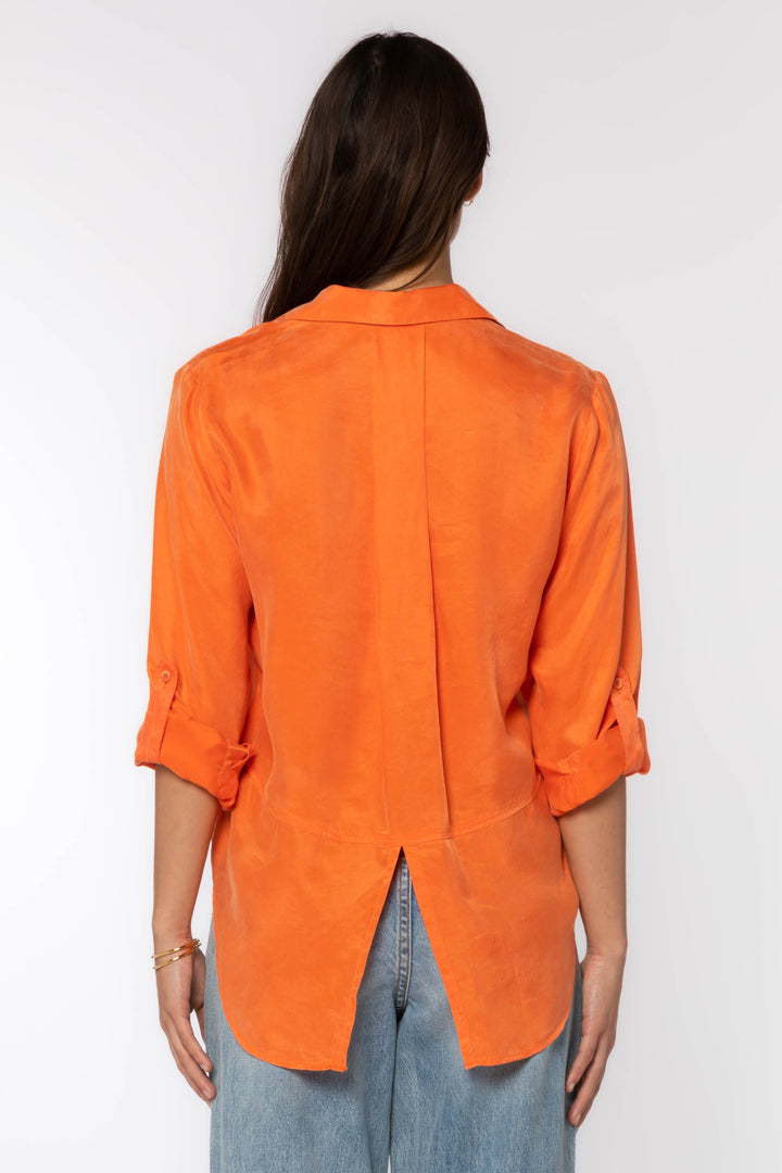 Riley Roll Tab Orange Top