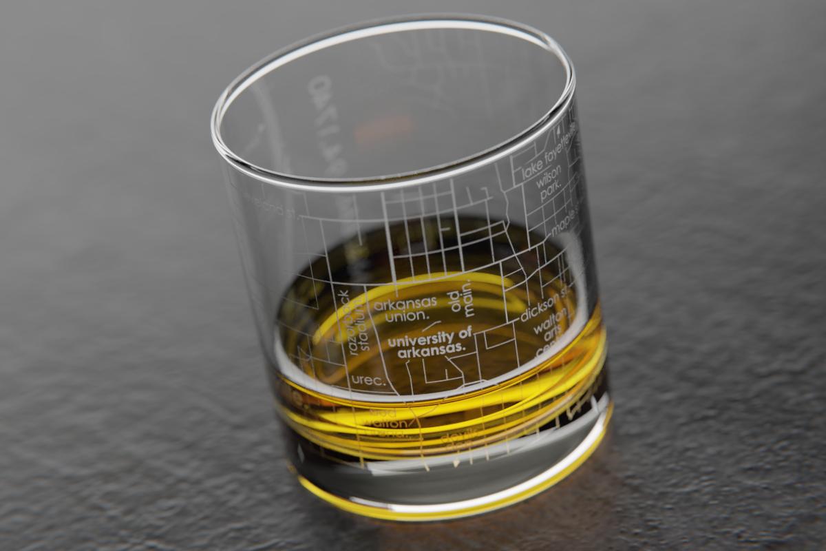 Fayetteville Map Engraved Rocks Glass