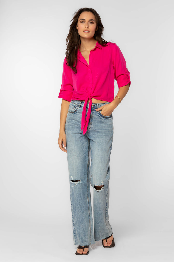 Solange Roll Tab Sleeve Top