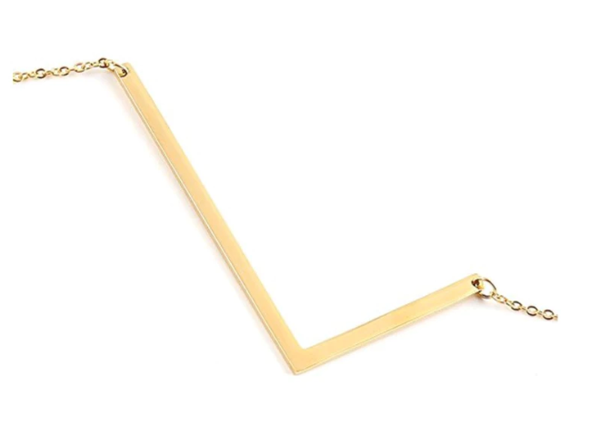 Large Gold Initial Necklace - Stainless Steel