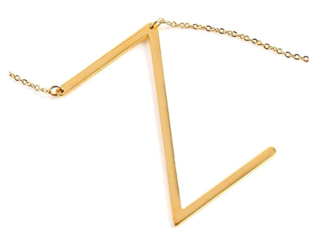 Large Gold Initial Necklace - Stainless Steel