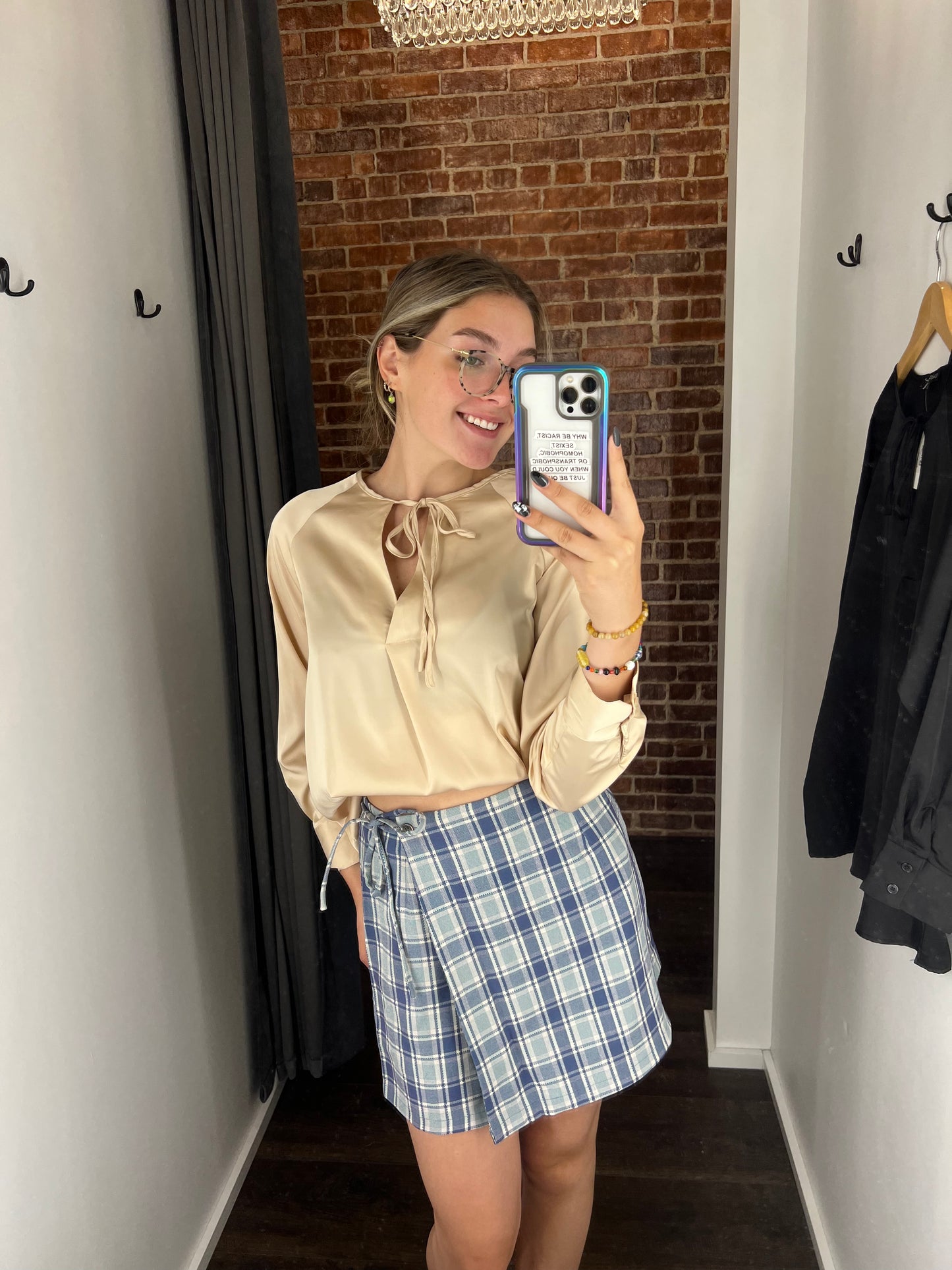 Woven Blue Jean Skirt
