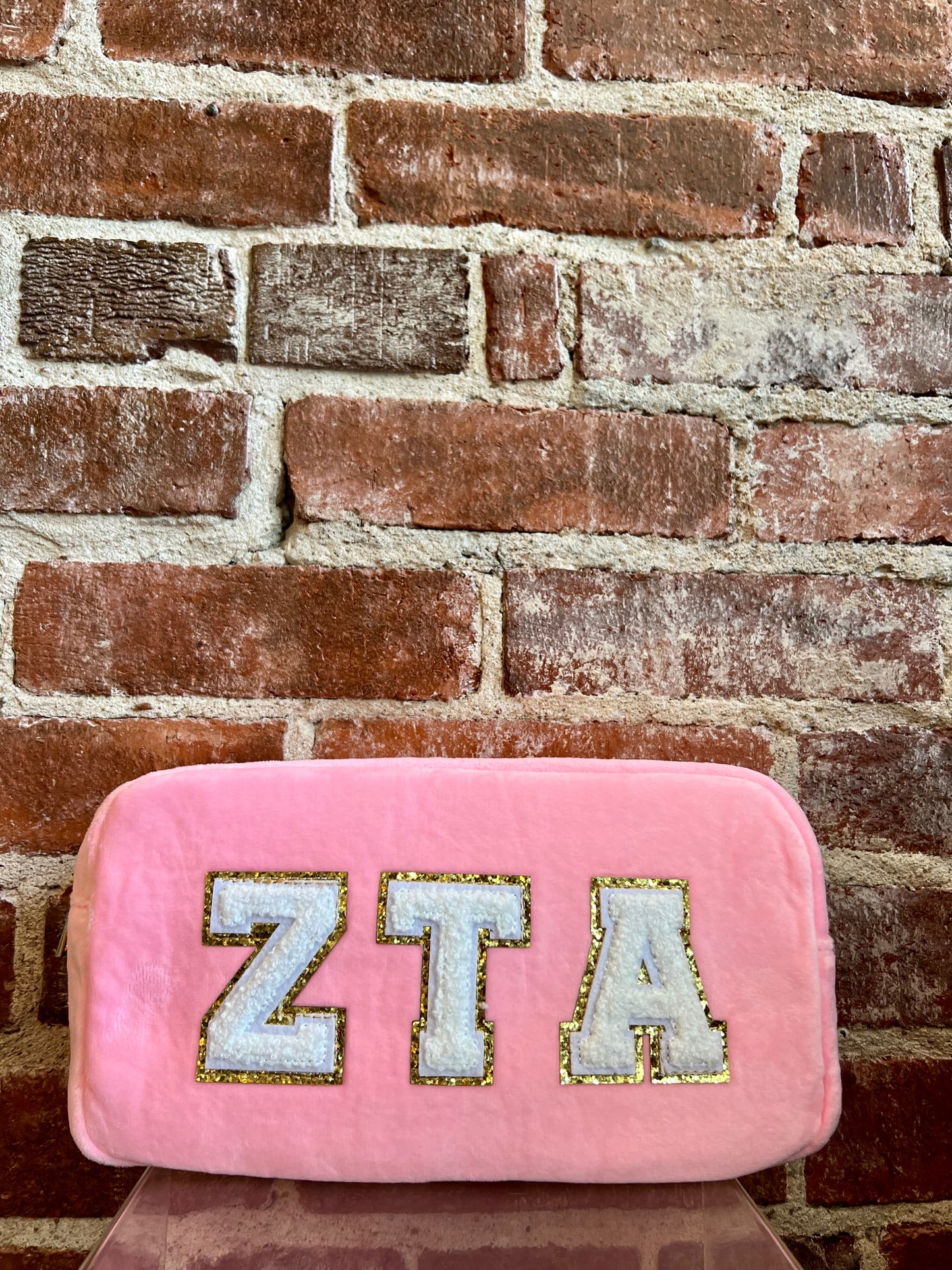 Greek Chenille Cosmetic Bag