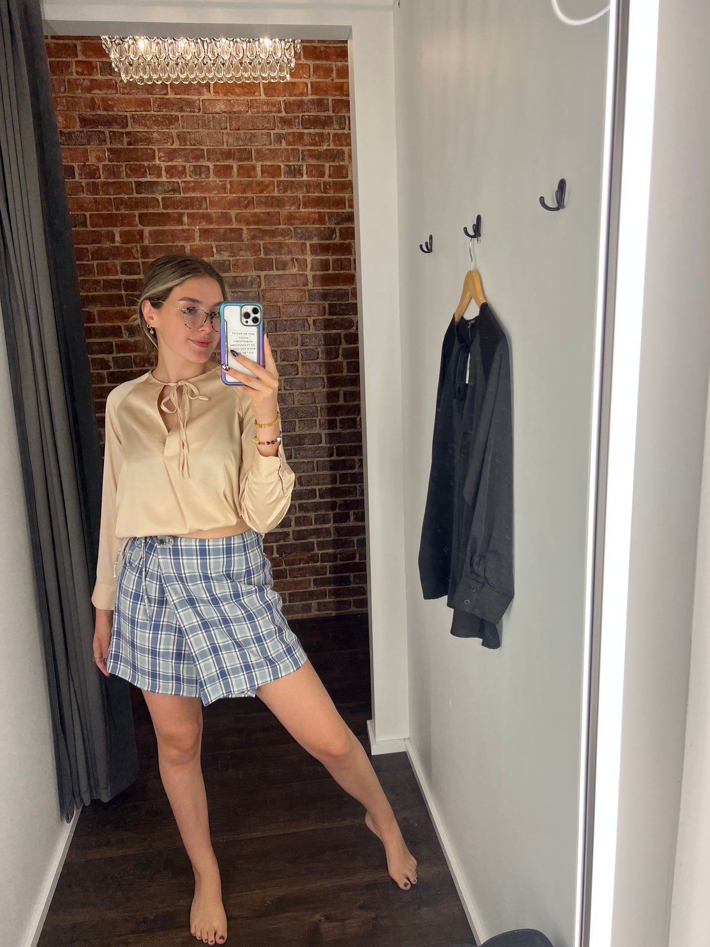 Woven Blue Jean Skirt