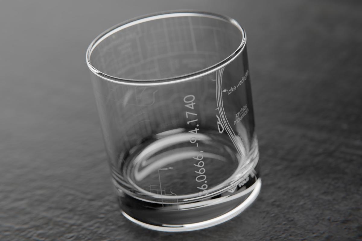 Fayetteville Map Engraved Rocks Glass