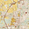 Fayetteville Woodblock Map Print