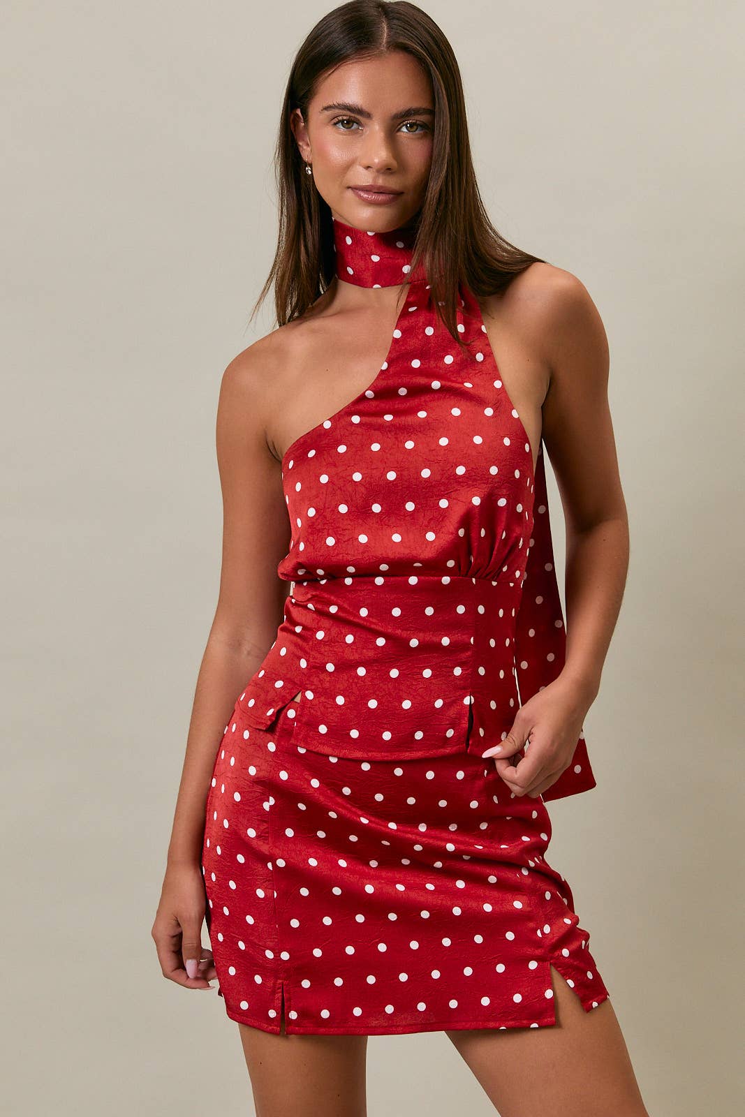 POLKA DOT LOW RISE SKIRT