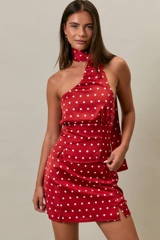 POLKA DOT LOW RISE SKIRT