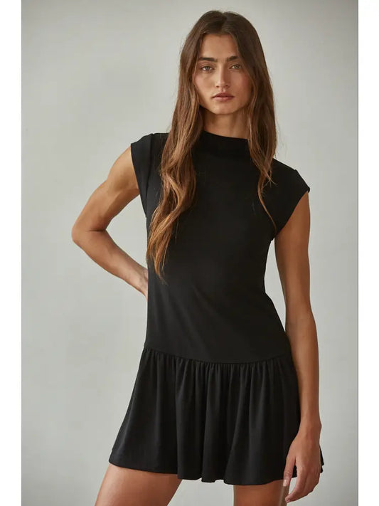Mock Neck Mini Dress